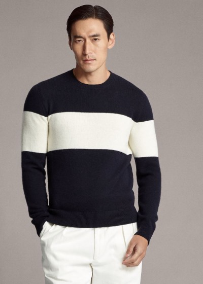 Suéter Ralph Lauren Striped Cashmere Homem 09365-QKPG